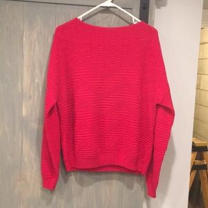 Red textured sweater
